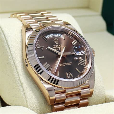 rolex daydate rose gold chocolate dial|rolex day date 228235.